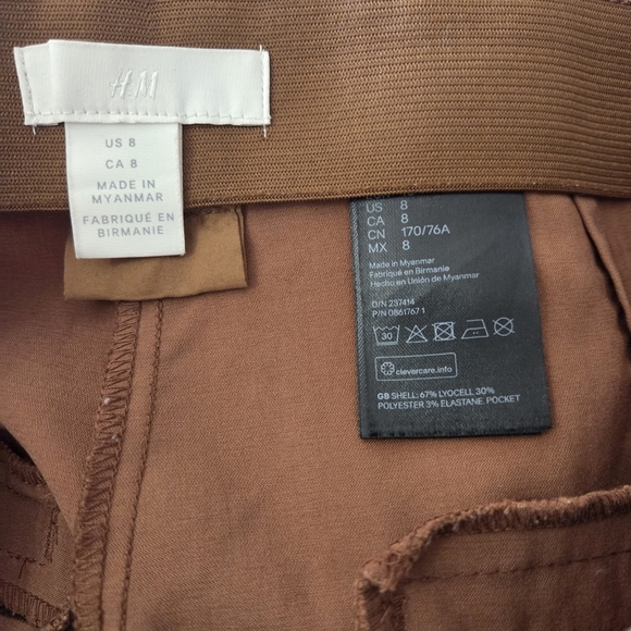H&M Brown Suede Feel Dress Pants Size 8 - Picture 5 of 5